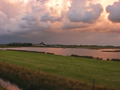 Het was vorige week op zijn minst wisselvallig op Texel [img]http://smilies.sofrayt.com/fsc/smile1.gif[/img]

Er trokken bij zonsopgang meerdere onweers- en regenbuien over het eiland .. iets dat wl mooie luchten oplevert natuurlijk. Ik heb deze als probeersel eens in de programmastand "zonsondergang" genomen en met de kleuren verder niets gedaan, alleen een beetje verscherpt.

Minolta Dimage 5