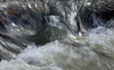 Stromend water. Leuk om te fotograferen, want iedere keer is weer anders. Het zijn vaak abstracte beelden waar ik meestal personen in zie,  maar deze keer is het een vogel. 
Op dit moment staat de Rio Almonte stil. Geen stromend water meer, alleen nog wat plassen waar de vissen zich hebben verzameld.