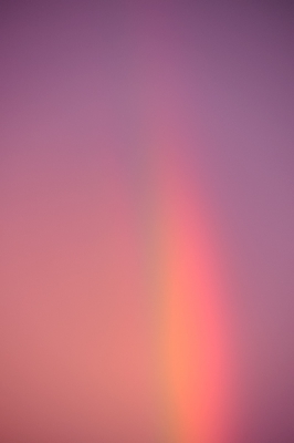 Gisteravond was er een bijzondere oranje avondlucht. In combinatie met deze regenboog leverde dat spectaculaire kleuren op.