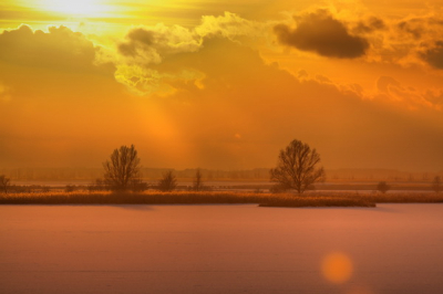 Er stond wel een fris windje maar vanuit de auto was het een prachtige dag die afgesloten werd met een mooie zonsondergang.