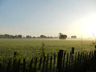 Mooi... bij het opstaan op de camping konden we voor vertrek van dit uitzicht genieten...
