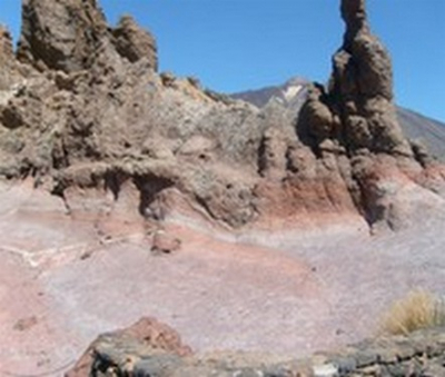Tijdens een excursie naar de pico de Teide gelegenheid om binnen de krater van 17 km doorsnede, foto met op de achtergrond de pico de Teide.