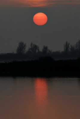 Na een mooie dag in de OVP met onder andere baardmannetjes en een matkopje, ook deze zonsondergang kunnen fotograferen.