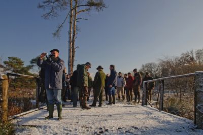 Op een van de eerste winterse dagen, tijdens een excursie in het natuurgebied de Liereman.