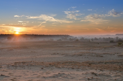 gemaakt tijdens de zonsopgang op kootwijkerzand met een klein beetje mist