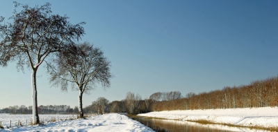 Een hele witte kerst zat er niet in maar na de sneeuwbui van gisteren en een vriesnacht ook vandaag nog volop sneeuw. Mooie heldere blauwe lucht en sneeuw geeft het landschap een heel prettig gezicht.