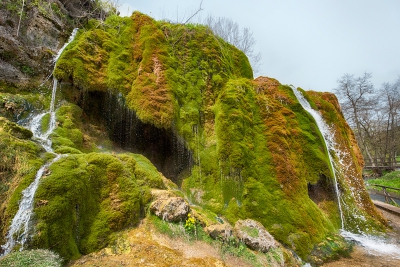 De Dreimuhlen waterval is een schitterende waterval in de Eifel. Verborgen in een klein dal is door het mos dat op de rotsen groeit deze waterval zeer bijzonder van uiterlijk.