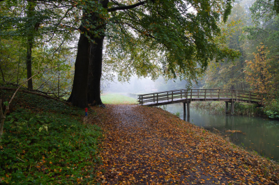 Een natte vochtige ochtend aan de zanderijvaart deze gemaakt op statief echt herfst straald dit uit wat er alleen nog mist is een watermolen naast het huis dat in nevel staat.