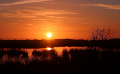 De eerste avond van onze voorjaarsvakantie hadden we gelijk een prachtige zonsondergang.