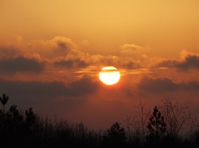 Zonsondergang, gefotografeerd vanaf de Juliana toren