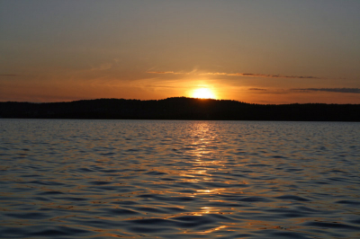 Ondergaande zon Noorwegen, Trondheimerfjord