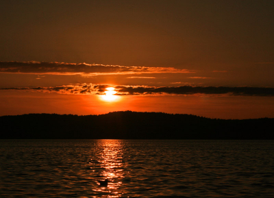 ondergaande zon op het Tronheimerfjord